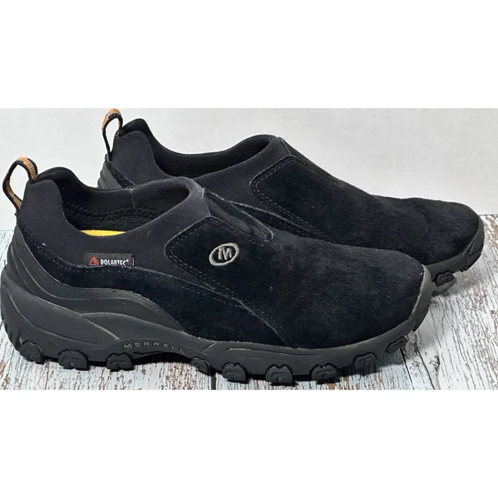 Merrell jungle Moc Size (4) Youth Junior Black Merrell Slip On Shoes Rubber Sole
